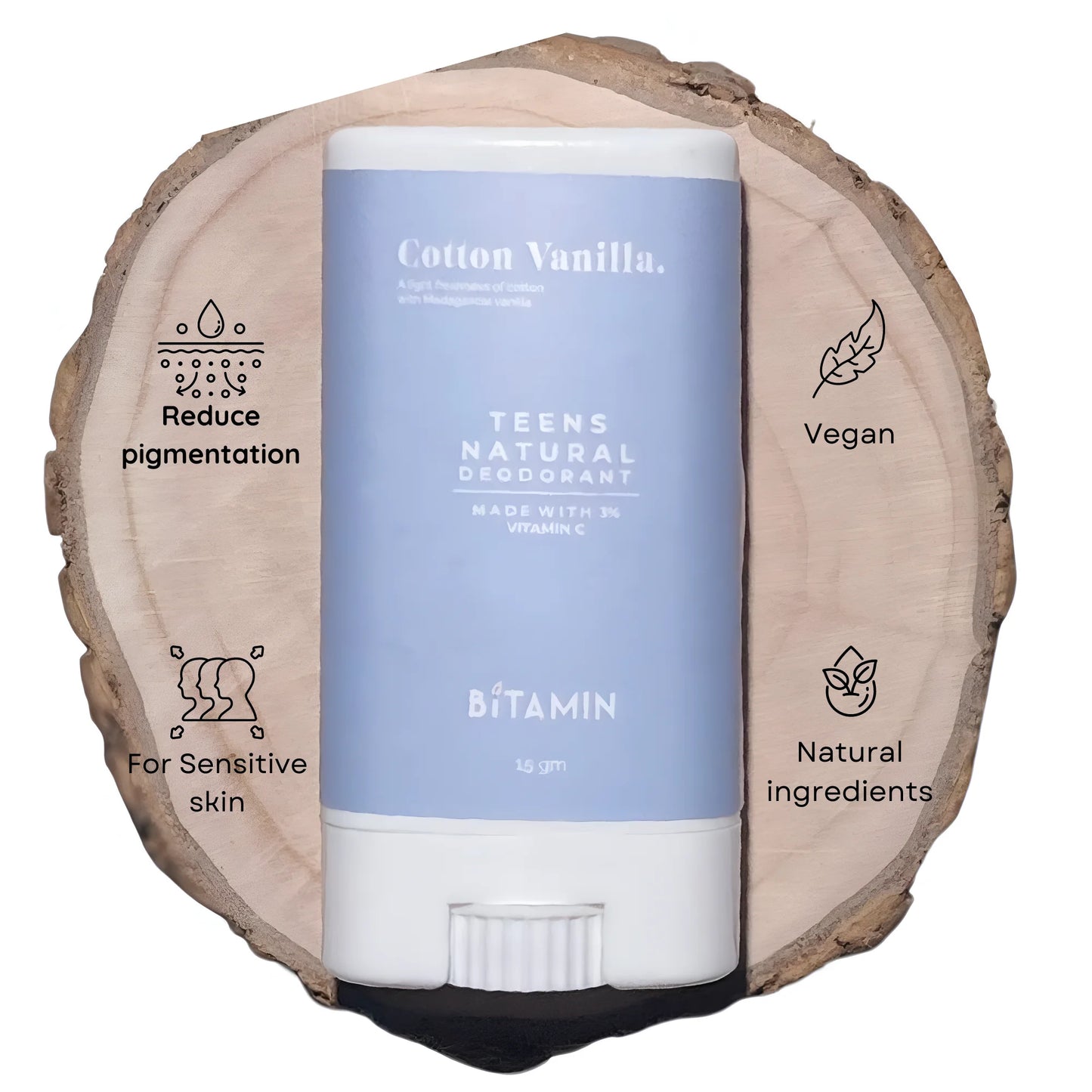 Cotton Vanilla + Peach Teens Deo