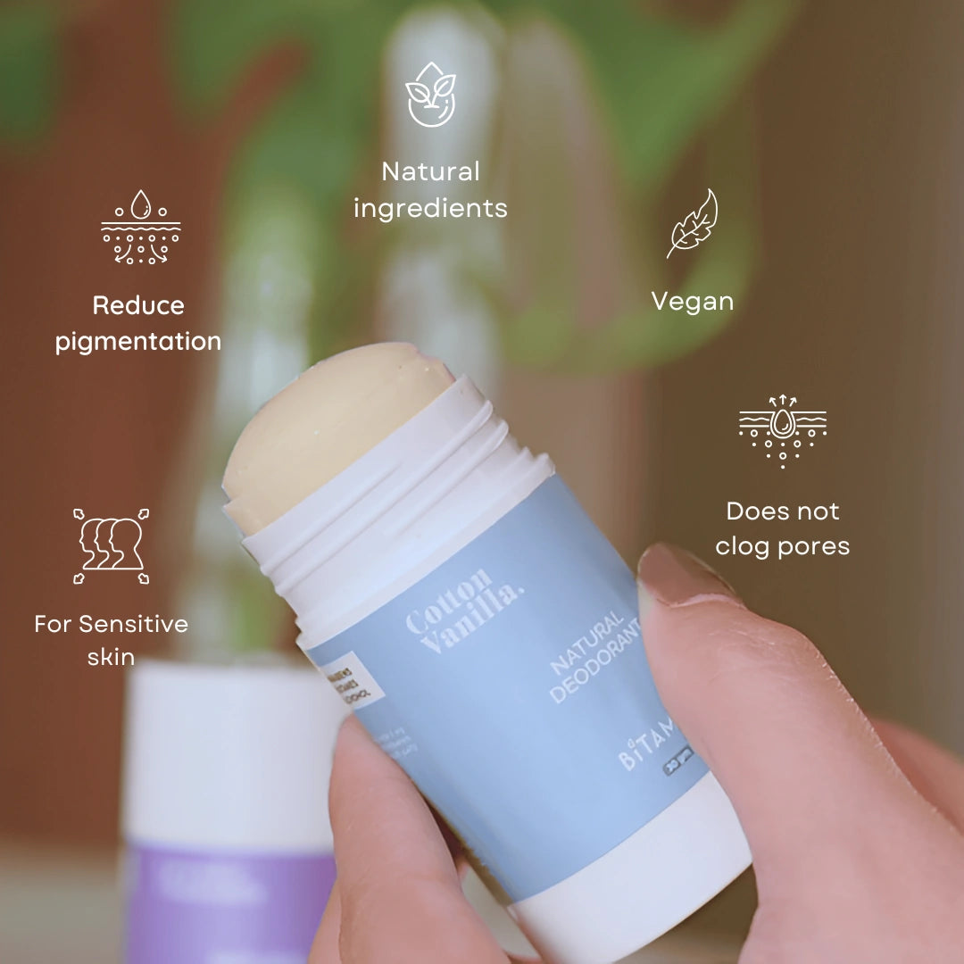 Cotton Vanilla Roll-On Deodorant 30g | Bitamin Naturals