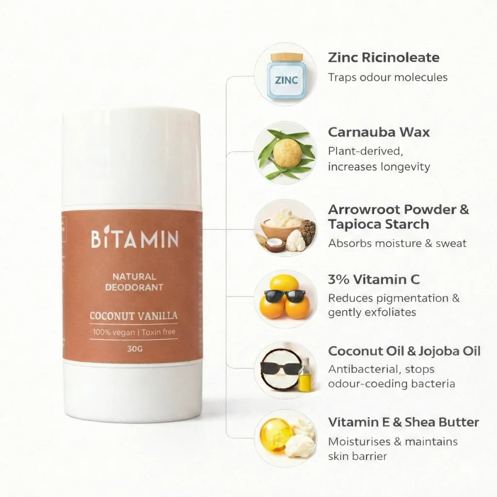 Coconut Vanilla Roll-on Deodorant + Natural Body Oil