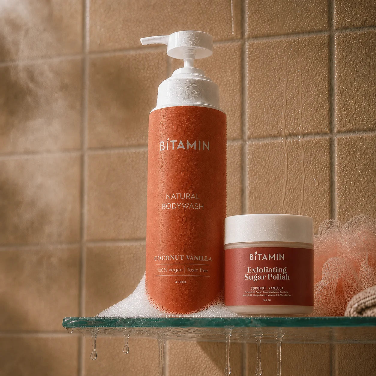 Coconut Vanilla Body Wash + Sugar Polish Body Scrub