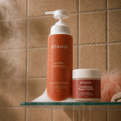 Coconut Vanilla Body Wash + Sugar Polish Body Scrub