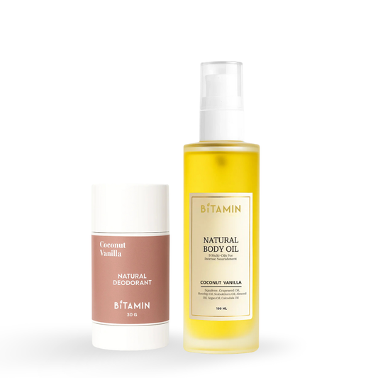 Coconut Vanilla Roll-on Deodorant + Natural Body Oil
