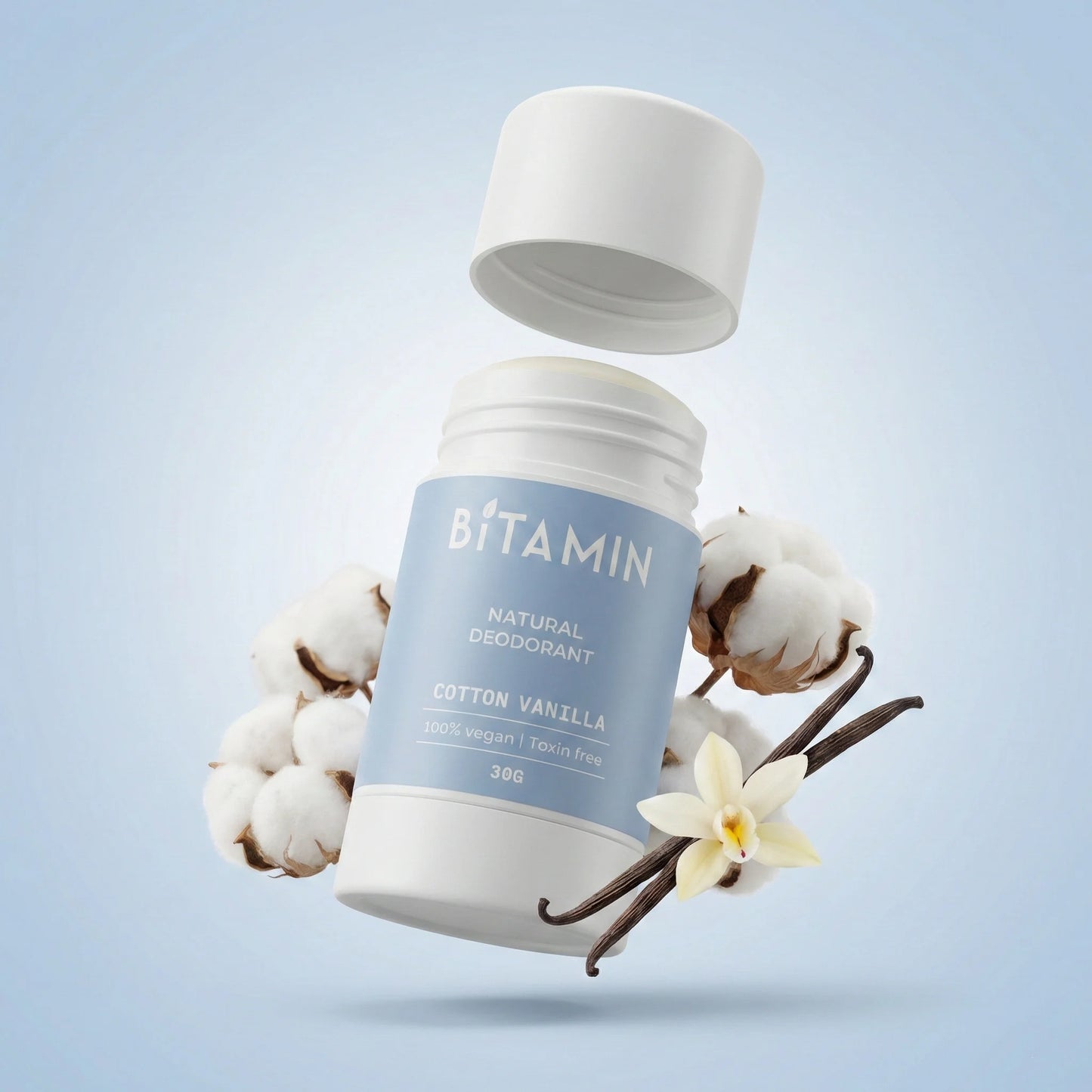 Cotton Vanilla Roll-On Deodorant 30g | Bitamin Naturals