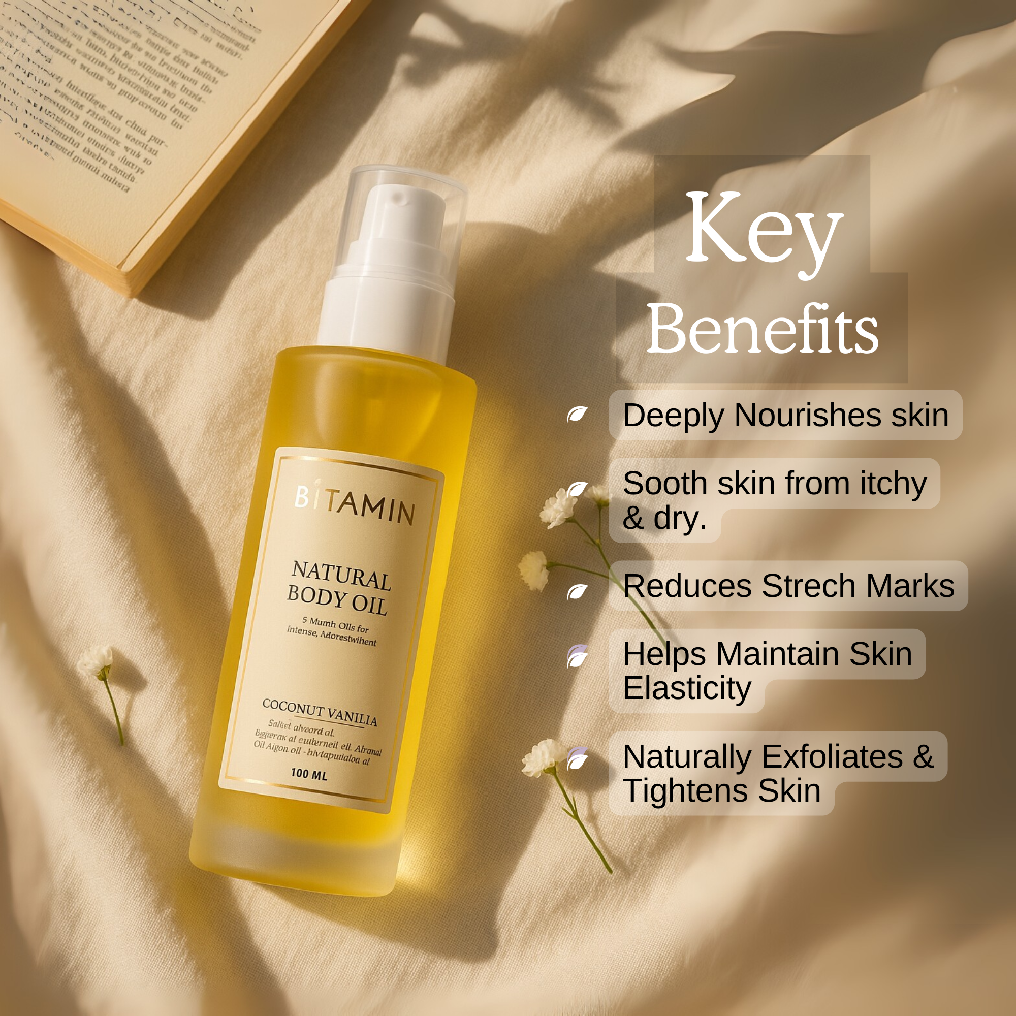 Coconut Vanilla Roll-on + Body Oil | bitaminnaturals