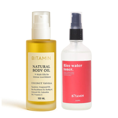 Body Oil & Rice Water Toner Bundle | bitaminnaturals