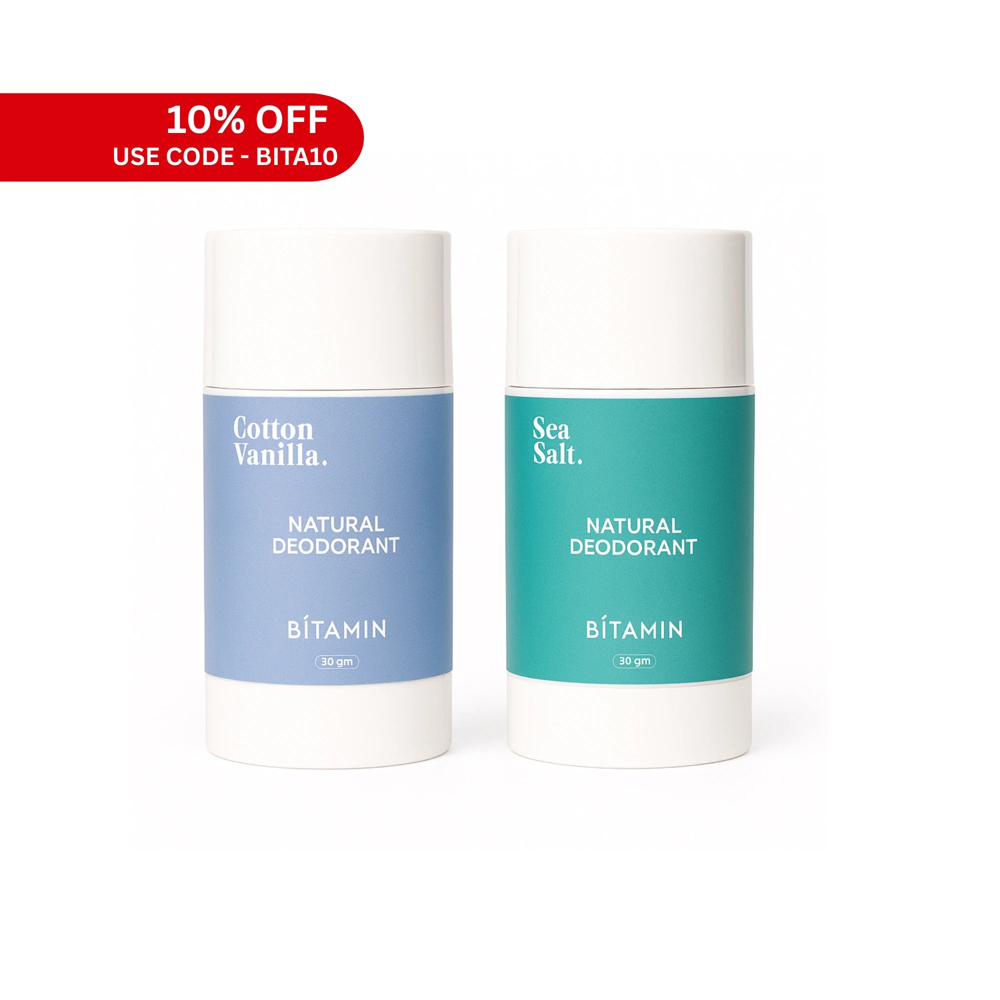 Couple Deodorant Pack | Cotton Vanilla & Sea Salt