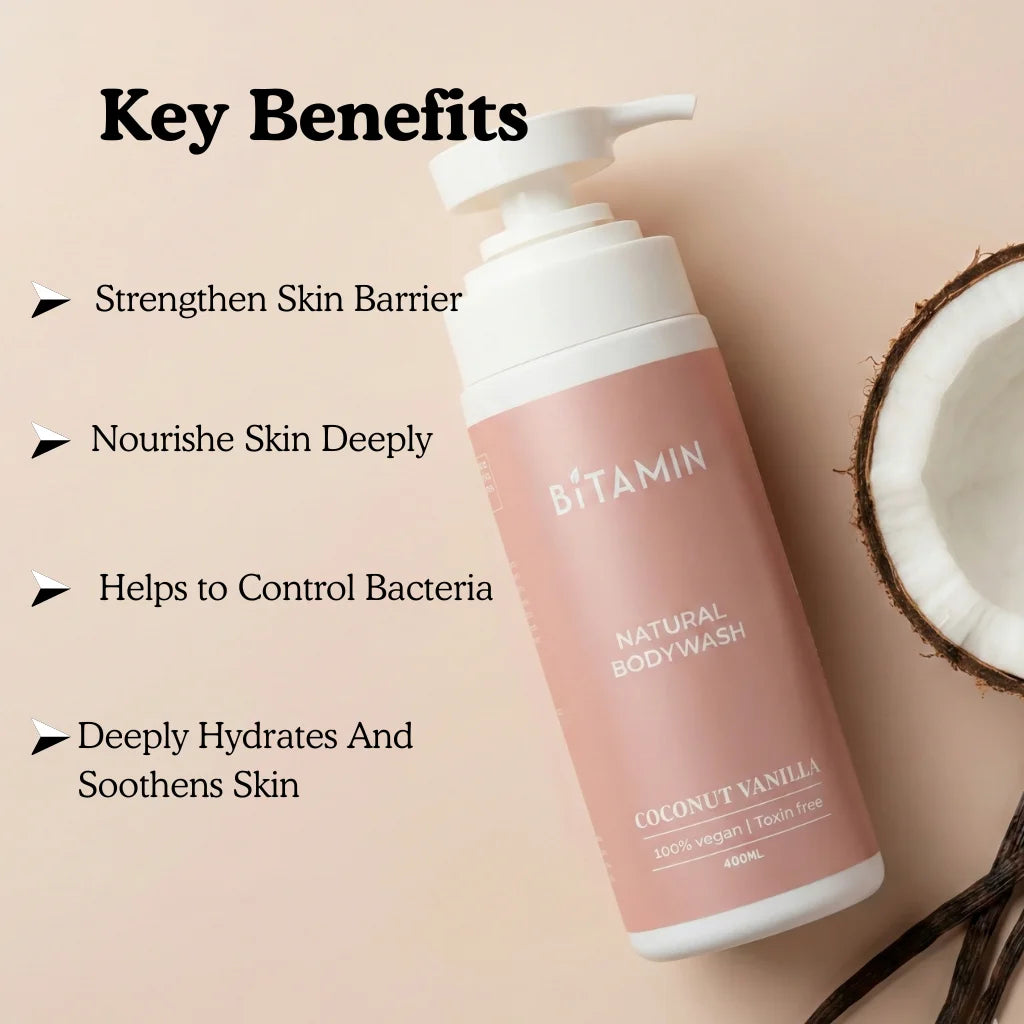 Coconut Vanilla Body Wash & Deodorant Roll On Combo